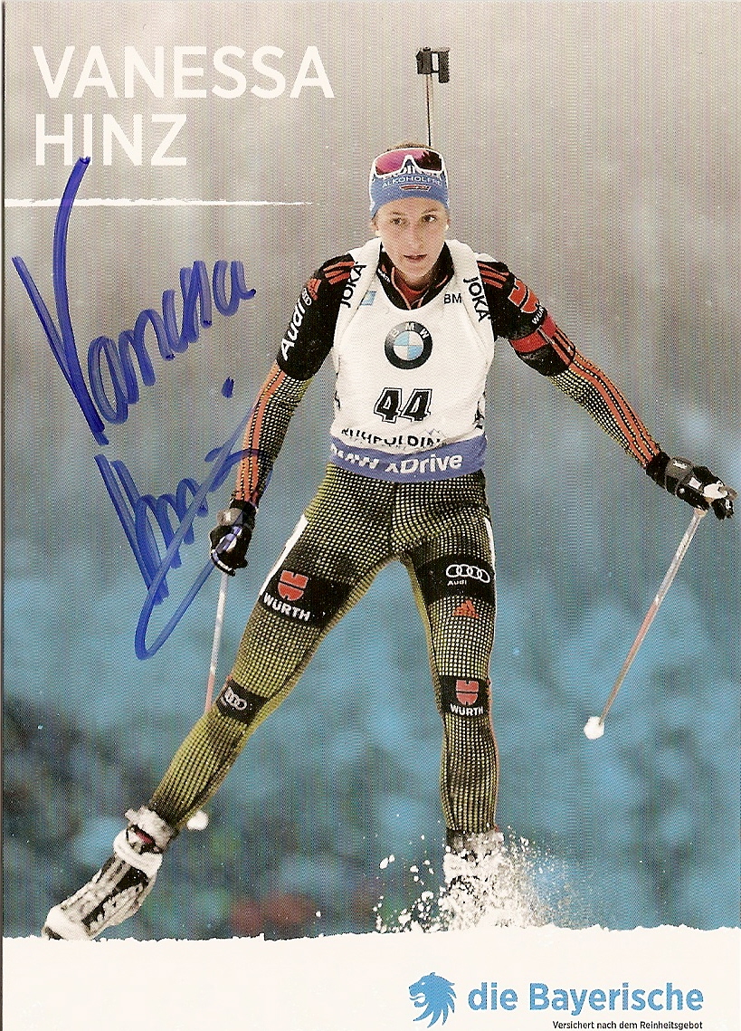 Autogramm Vanessa HINZ Biathlon Weltmeisterin Schnäppchen handsigniert # 